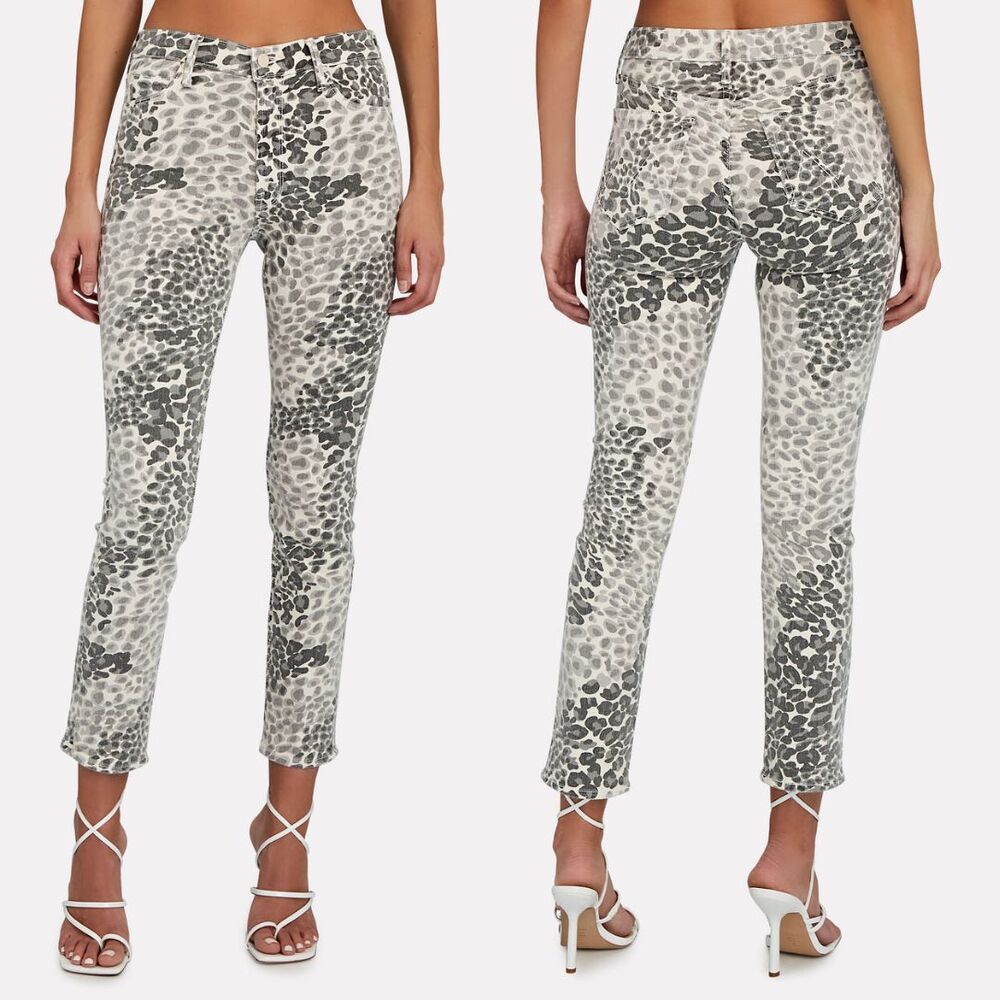 Mother The Mid Rise Dazzler Ankle Jean Size 29 Leopard